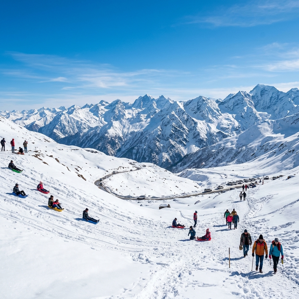 Snow activities Rohtang Pass