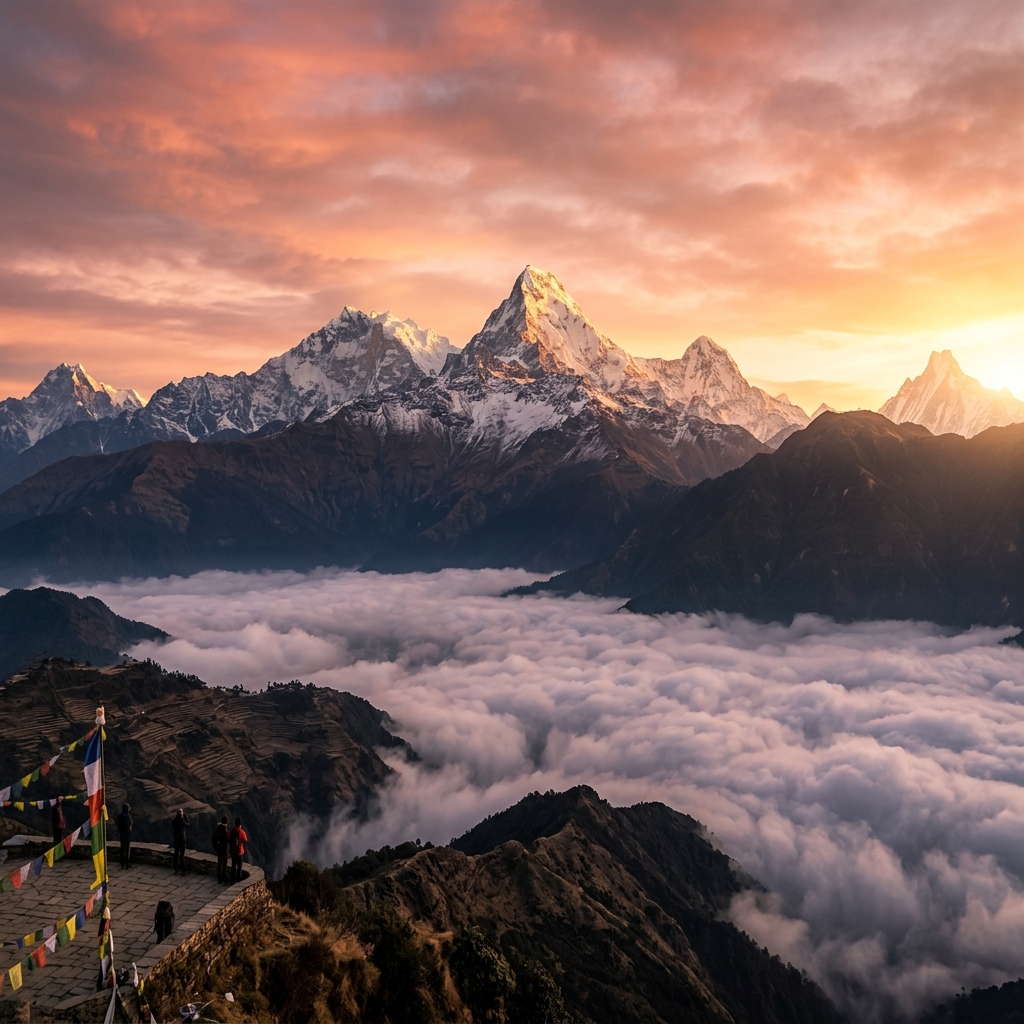 Annapurna Mountain Range Sunrise
